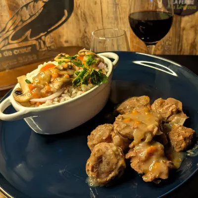 Nos produits à base de VEAU BIO / Blanquette de veaux avec son riz parfumé | LA FERME du Lévézou