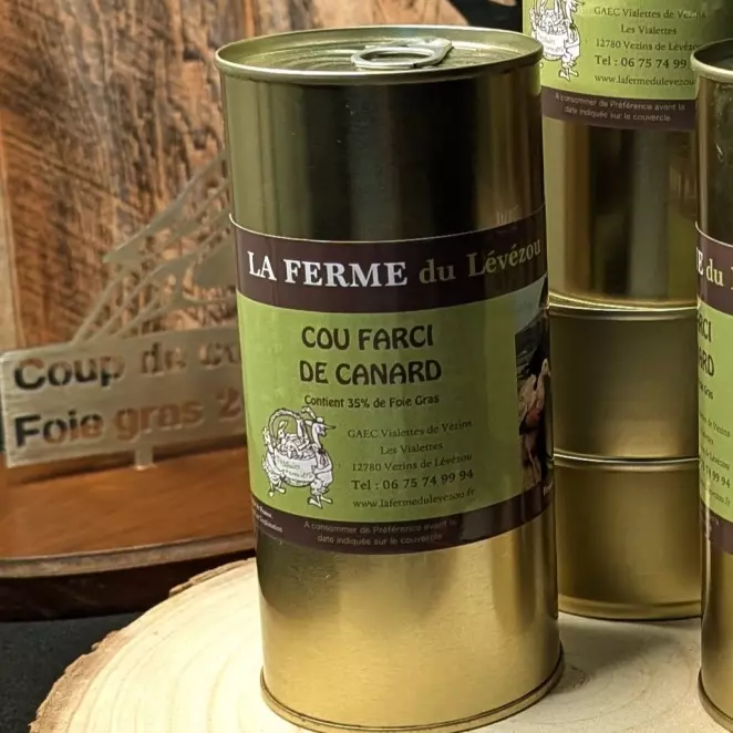 Cou Farci de Canard au Foie Gras (35%) - LA FERME du Lévézou | Artisanal & Raffiné  