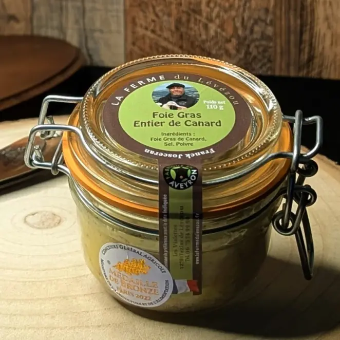 Foie Gras de Canard Entier 110G - Médaillé & Artisanal | LA FERME du Lévézou