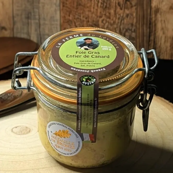 Foie Gras de Canard Entier 190G - Médaillé & Artisanal | LA FERME du Lévézou